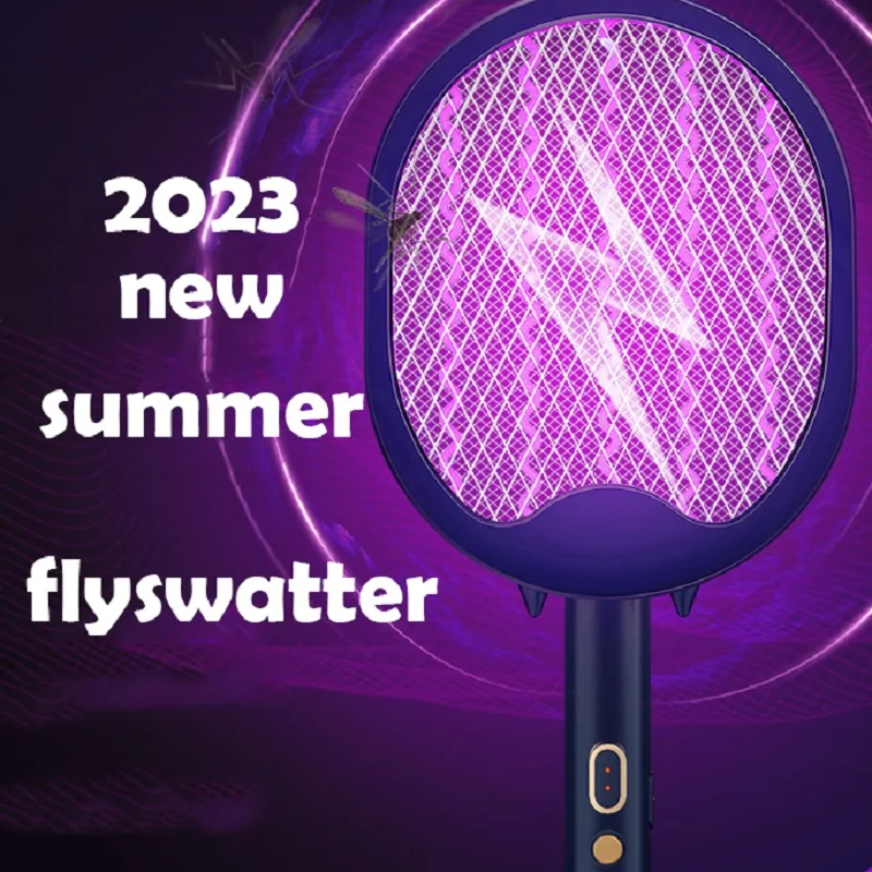 New foldable and rechargeable large capacity lithium battery mosquito swatter Electric shock mosquito swatter