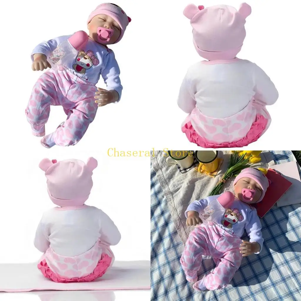 

E7CE Кукла Одежда с закрытыми глазами 16/21 дюймов Детские игрушки Мягкие силиконовые мягкие тела Лучший подарок на день для