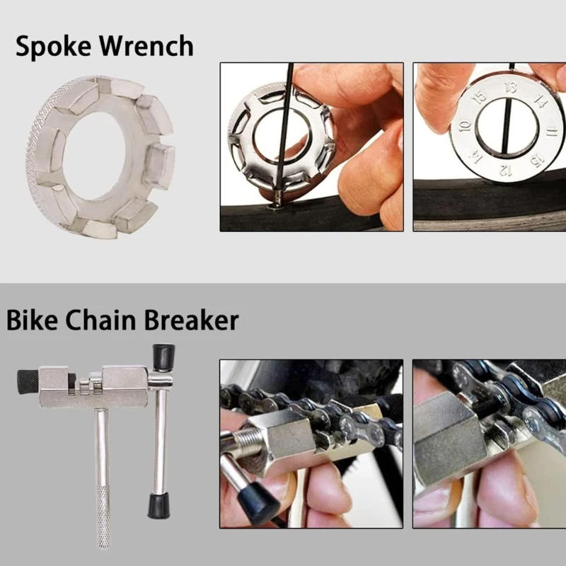  6pack Bicycles Repair Tool Set Alloys Steel Cranks Arm Pullers Chain Splitters and Bottom Brackets Remover