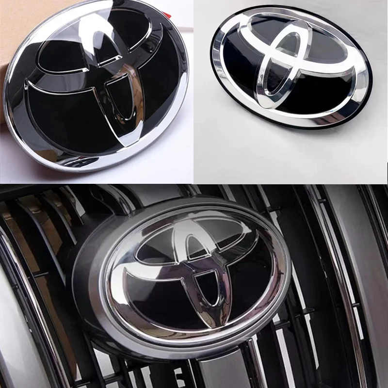 3D Car Logo Emblem for Toyota Corolla Camry RAV4 LANDCRUSER Highlander Yaris Vios Alphard Prado Reiz Wish, Front Grill and Hood