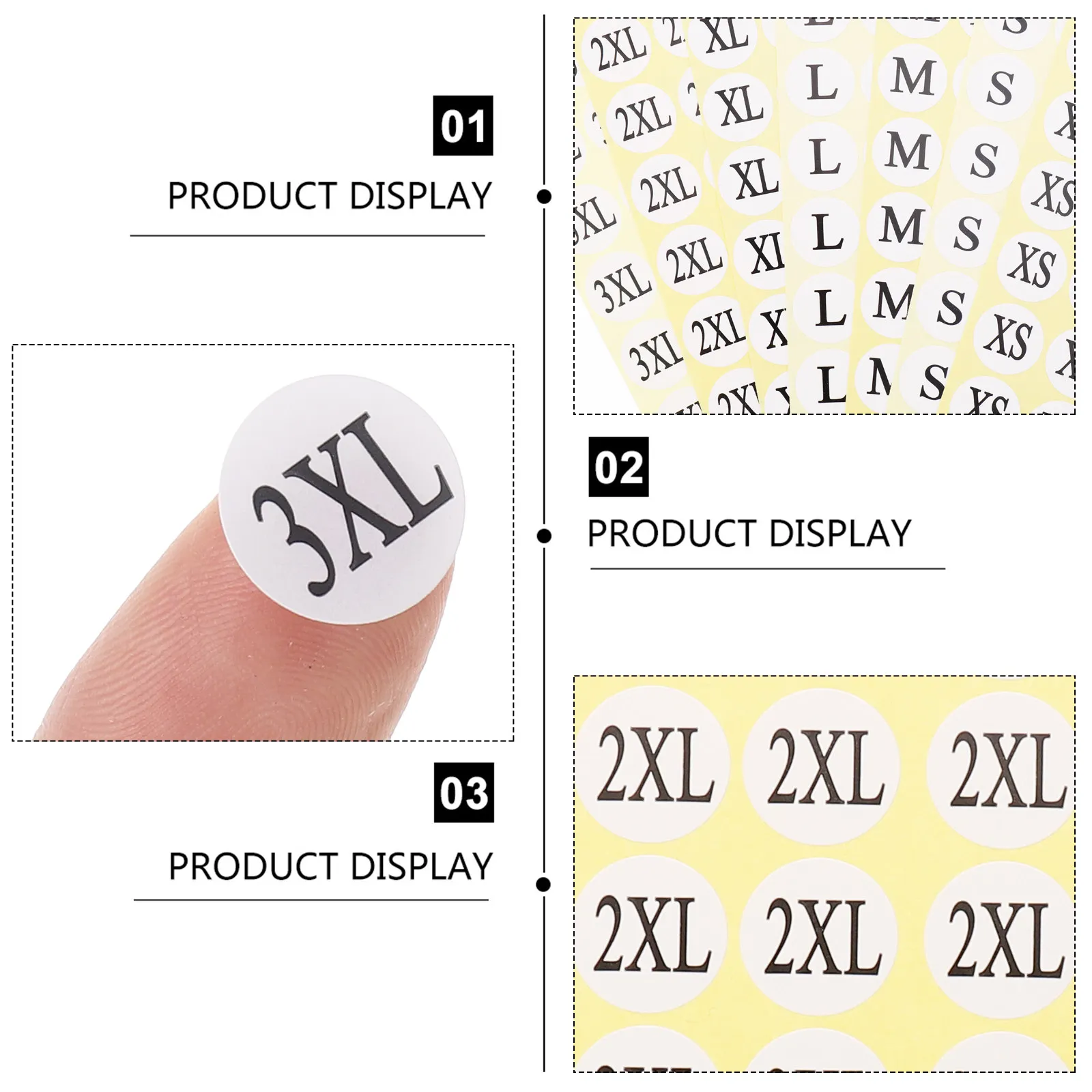 7Packs Size Label Stickers Round Clothing Size Labels Self-Adhesive for T-Shirts Apparel Easy Peel Paste Stock Organization - view 6