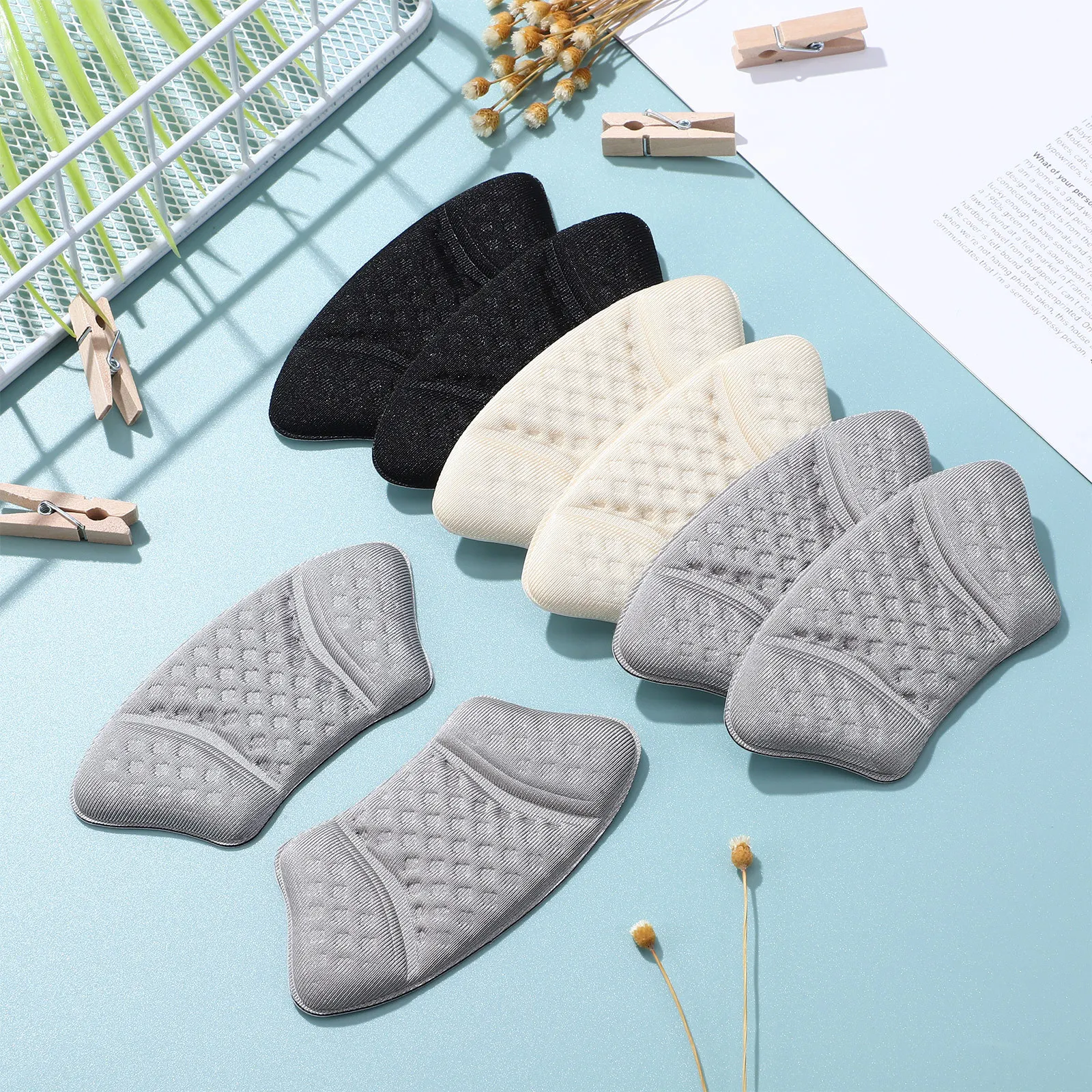 6 paires de coussinets de protection de talon, Inserts antidérapants, matériau robuste et facile à utiliser, coussinets de talon longue durée, prévention des ampoules