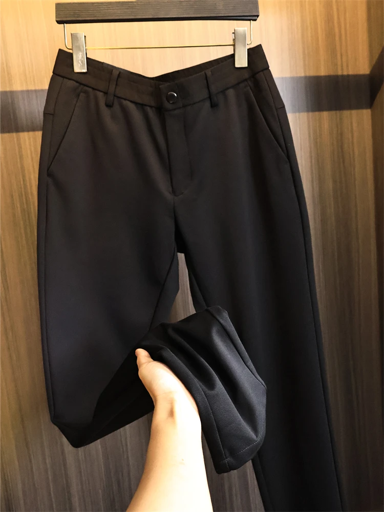 

Comfortable Wear-Resistant Men's Straight Leg Casual Trousers Busin Casual Pants Autumn Winter Cheered Fabric Cus Order