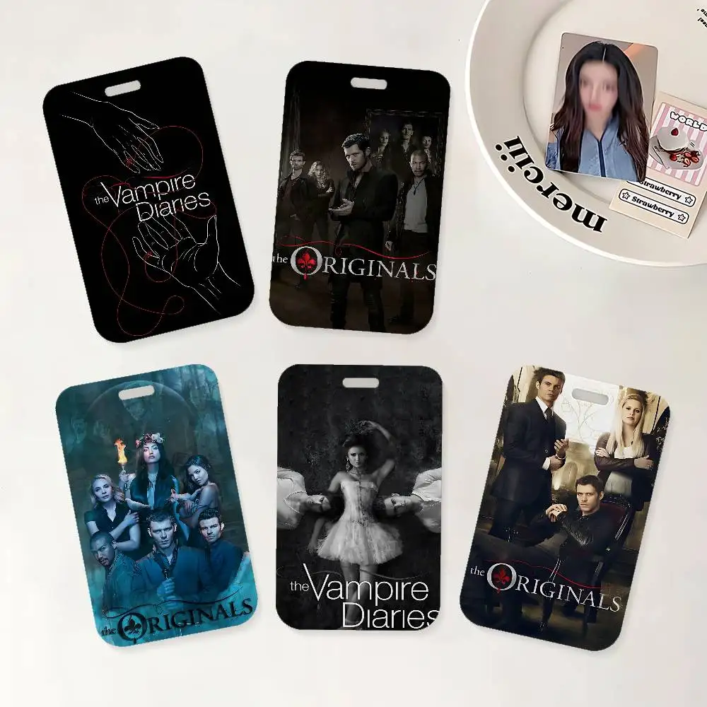 TV The V-Vampire D-Diaries ID Badge Card Holder Lanyard Kids Credit Card Case Neck Strap Door Card Holder Credentials Gift