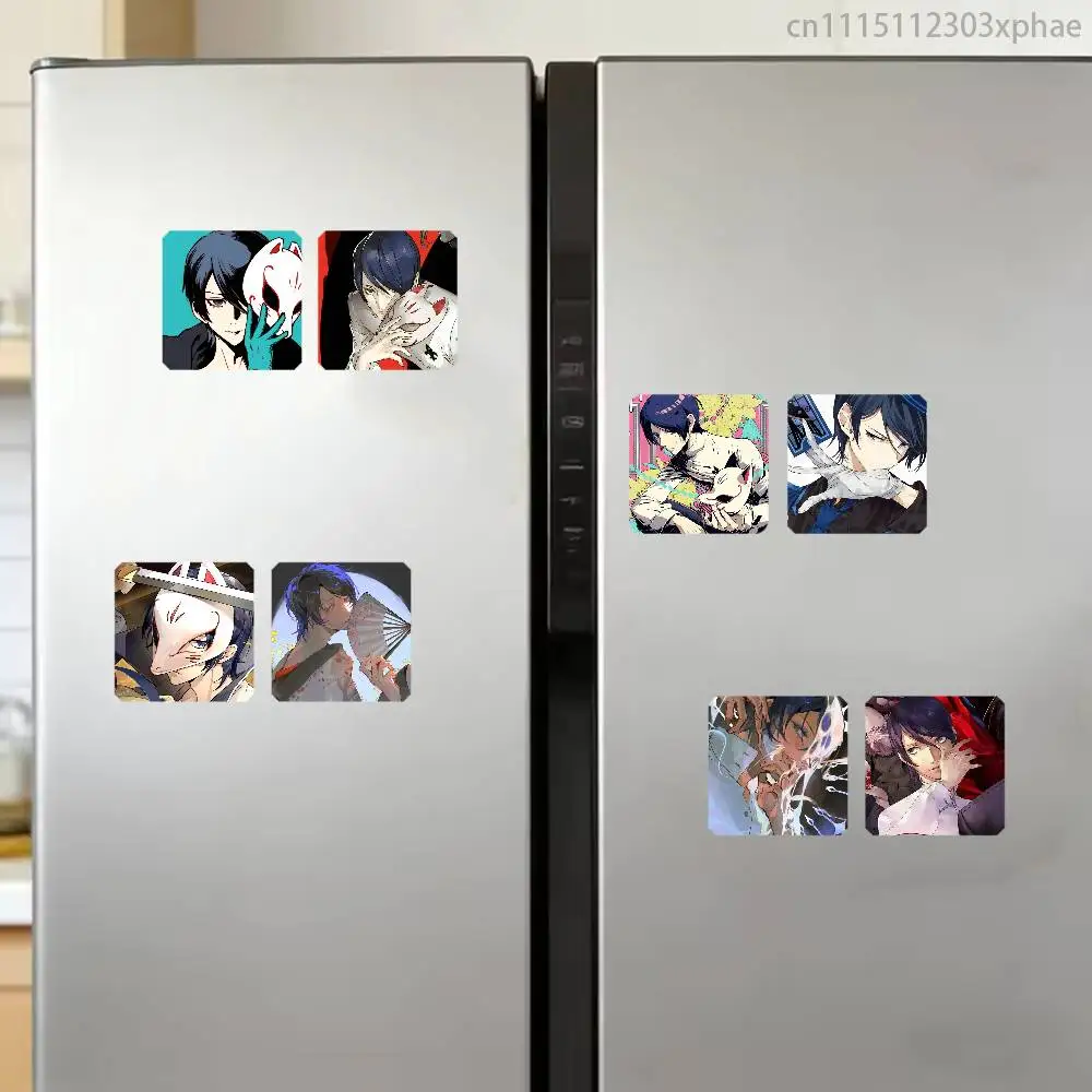 Yusuke Kitagawa Persona 5 Fox 2-Pack Set Refrigerator Magnets, Soft Magnetic Heat Transfer Refrigerator Magnets Gift