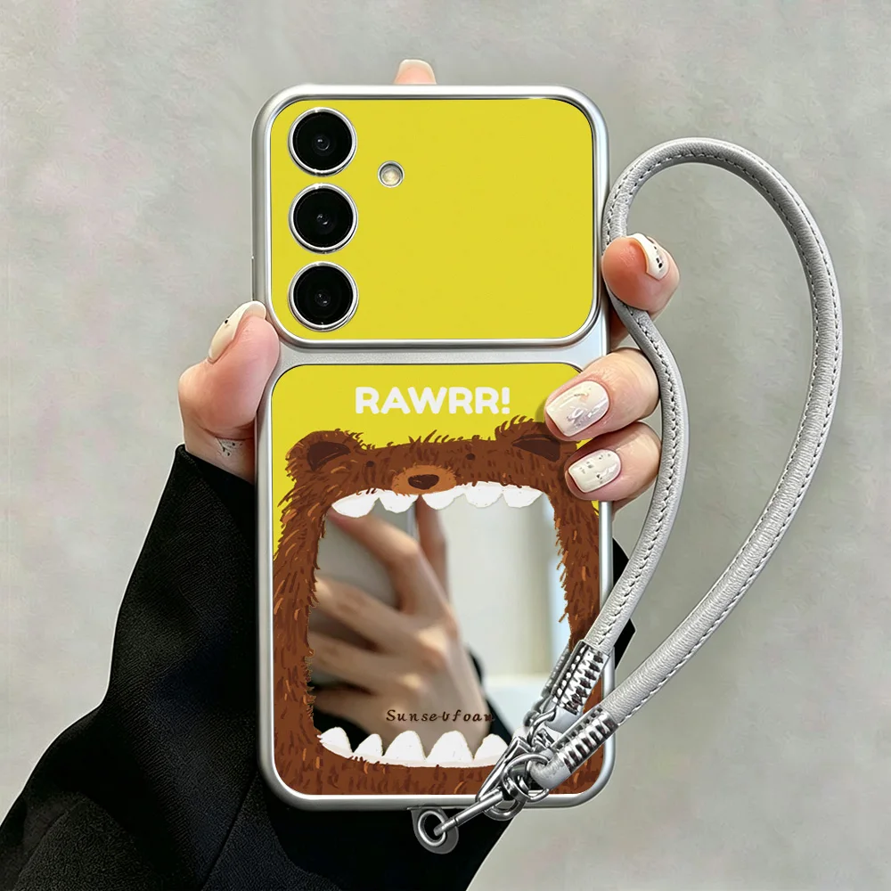 Make-up-Spiegel Bären-Handyhülle für Samsung S26 Ultra A57 5G A56 A55 A17 A16 A54 S25 FE S24 S23 A53 A37 A36 A35 A07 A06 Hülle
