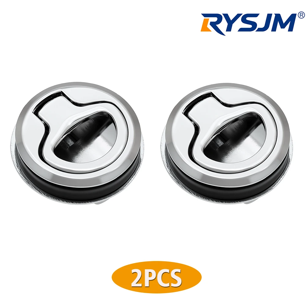 

2Pc Boat Accessories Flush Pull Slam Latch Zinc alloy Round Flush Pull Marine Hatch Locking Locker for RV Yacht Marine
