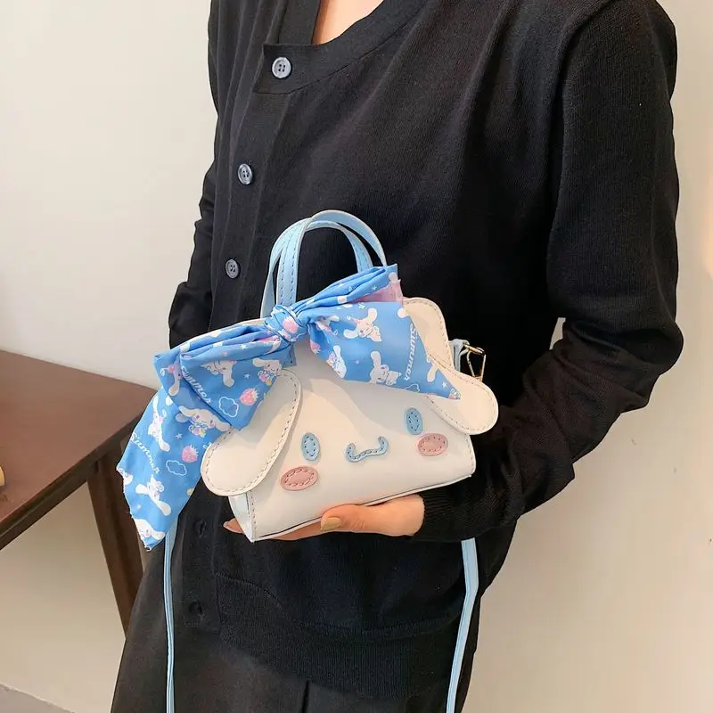 Fai da te Cartoon Sanrio Cinnamoroll borsa fai da te Kuromi Melody borsa tessuta da ragazza fatta a mano borsa a tracolla in materiale autofatto con regalo di corso