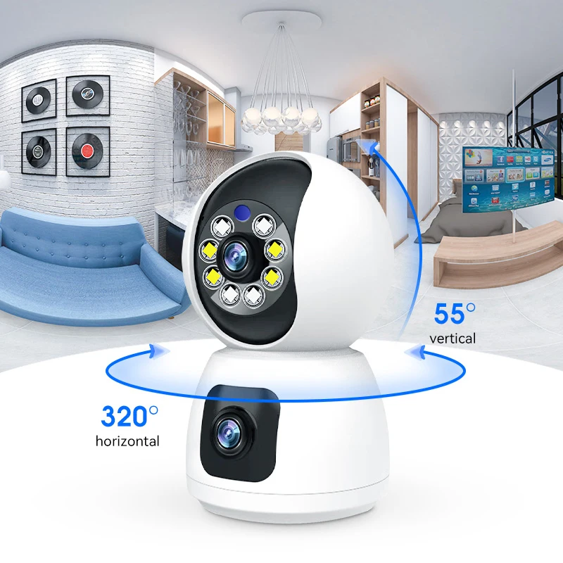 2mp wifi câmera ip 5x zoom digital wifi sem fio cctv câmeras de segurança ptz lente dupla monitor do bebê câmera de vigilância em casa inteligente