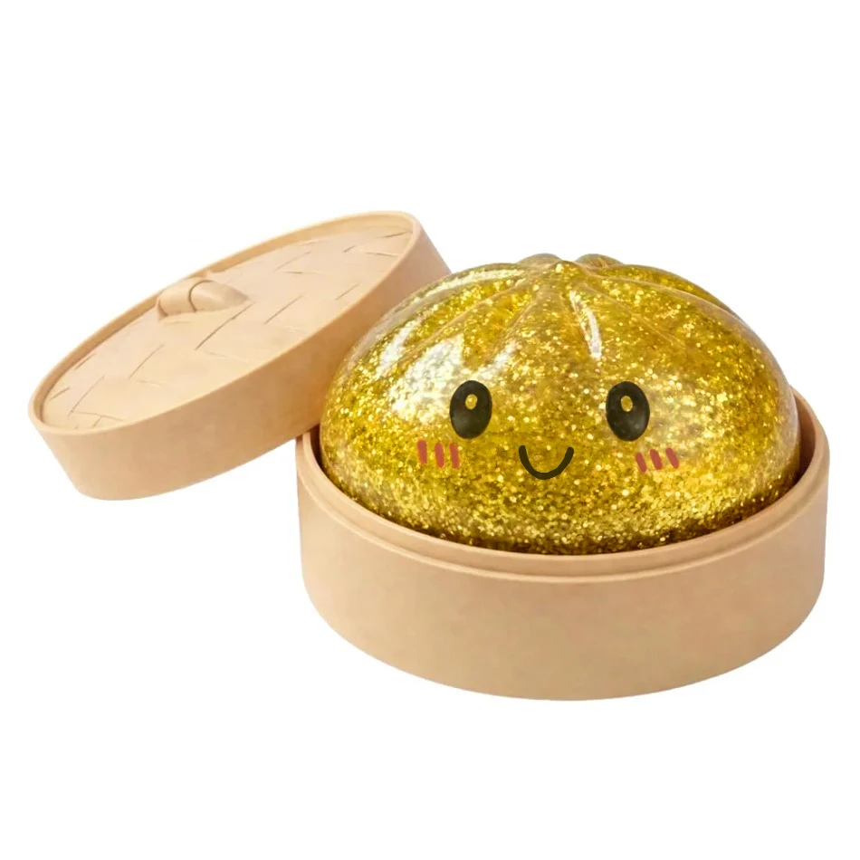 HOT Realistisches Riesen-Knödel-Quetschspielzeug mit Bambus-Dampfgarer, weicher TPR-Teigball, Entspannungs-Fidget-Spielzeug, kreatives lustiges Geschenk