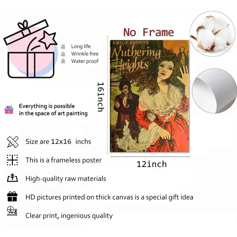 Manga Tragic Romance Wuthering Heights Painting Calligraphy Canvas Print Wall Mural for Living Room Decor Gifts