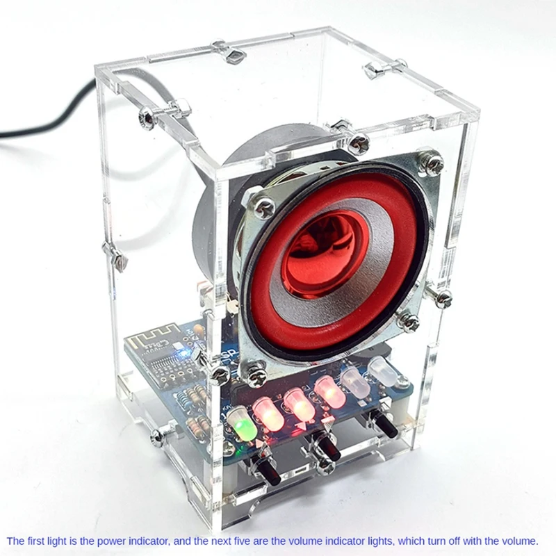 Bluetooth Speaker DIY Kits DC 5V LM386 4Ohm 5W Speaker Amplifier Production Kit Teaching Practice With Level Indicator 1Set