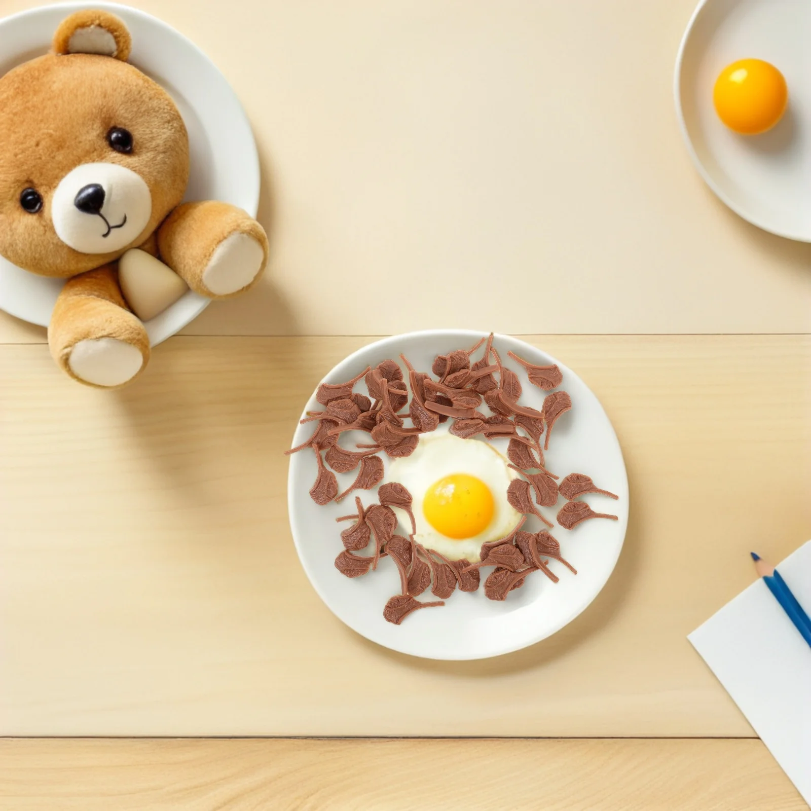 

50 Pcs Mini Food Steak Realistic Model Simulation Fake Artificial Toy Toys Light Brown Ornament Miniature Meat