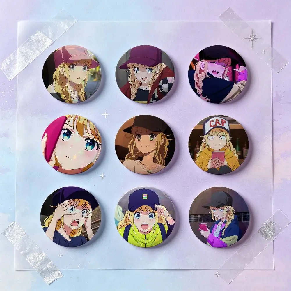 Eiko Tsukimi Anime Figure Badges Button Round Creative Pin Brooch Badge Bag Decor Accessories Fans Collect Friends Gifts