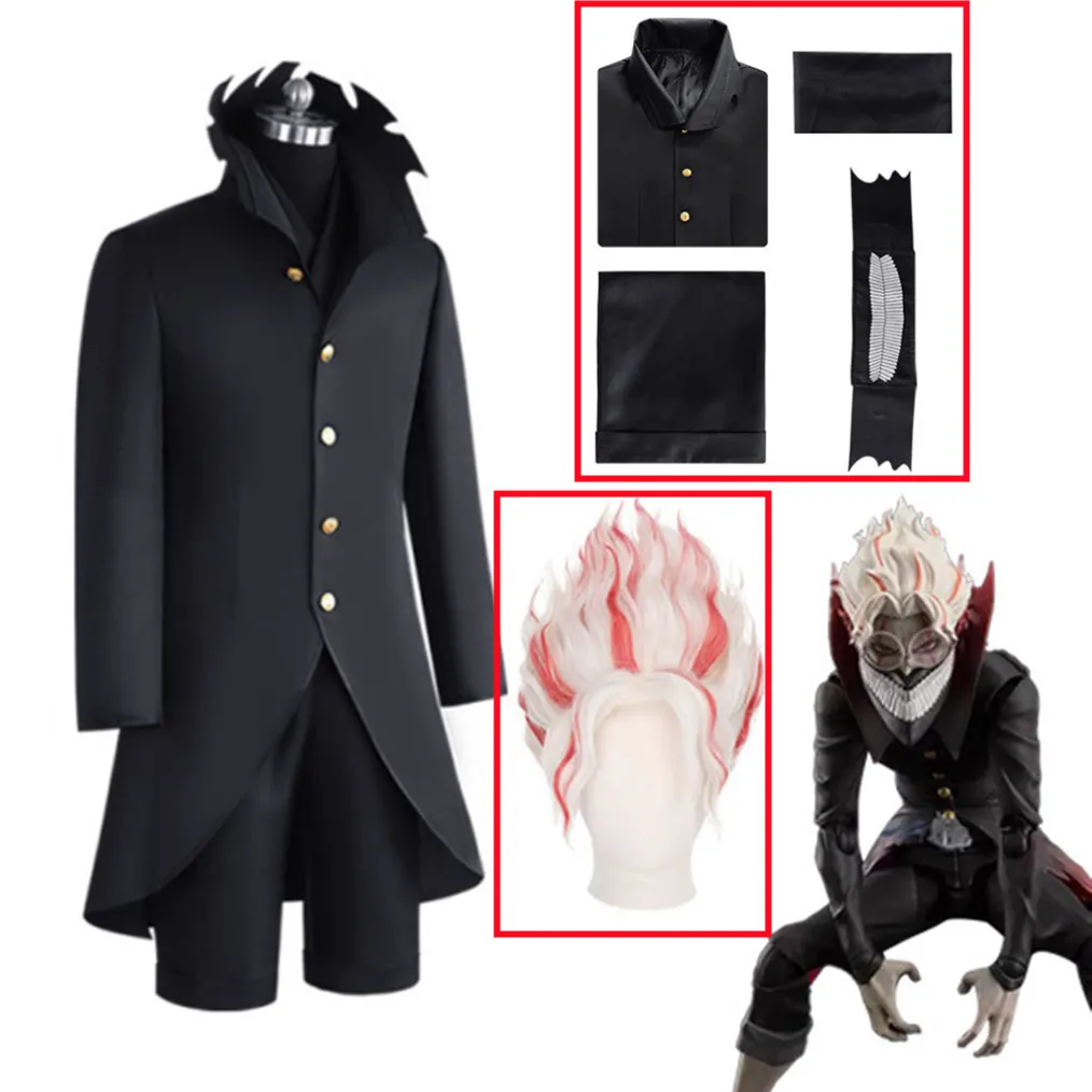 

Dandadan Okarun Ken Takakura Cosplay Costume Wig Turbo Granny Powers Black Collar Uniform Curly Short Hair Halloween Party Suit