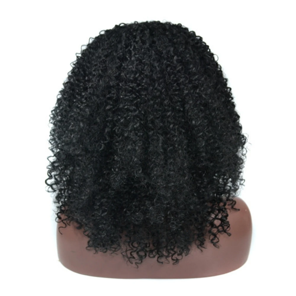 Parrucca corta Afro crespo riccia per donne nere capelli sintetici maglia rosa traspirante di alta qualità festa quotidiana Cosplay resistente al calore