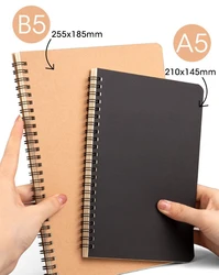 A5 B5 A6 Spiral Book Coil Notebook To-Do Lined DOT Grid Paper Journal Diary Sketchbook For School Supplies Stationery 60 Sheets