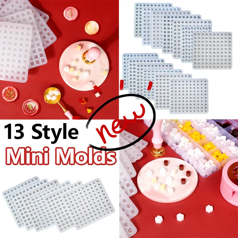 DIY Mini Balmumu Kendinden Yapılmış Mühür Boncuk Silikon Kalıplar Çiçek Bulut Yıldız Kalp Şeklinde Aromaterapi Mum Kalıpları El Yapımı El Sanatları Araçları