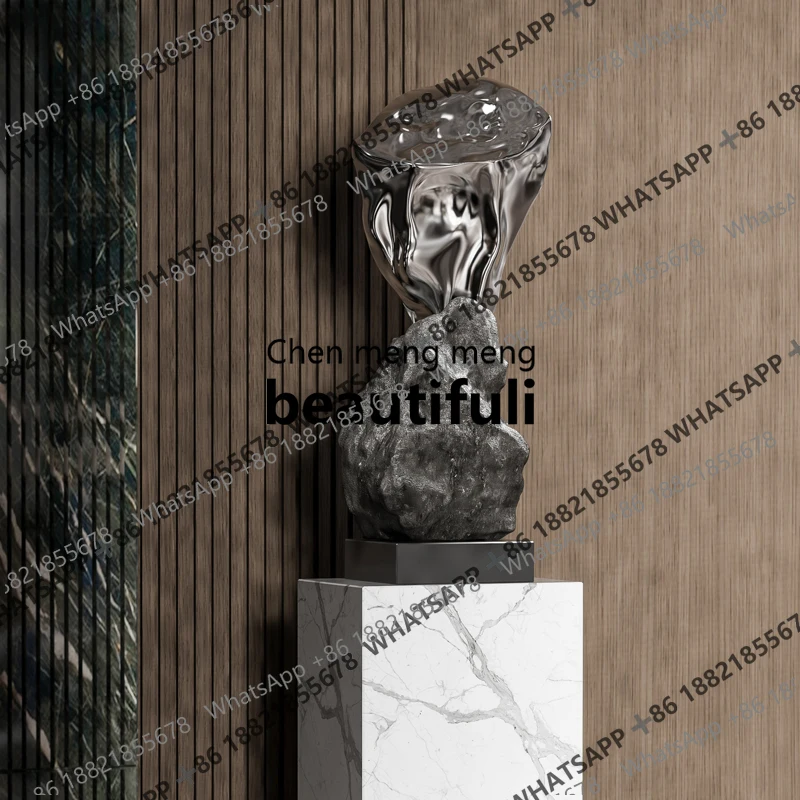 Fiberglass stone sculpture ornament stone to run the new Chinese hotel club sales office, art installation