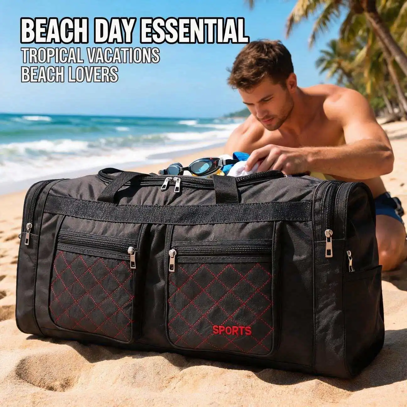 Travel Duffel Bag Handheld Multi-Pocket for Travel