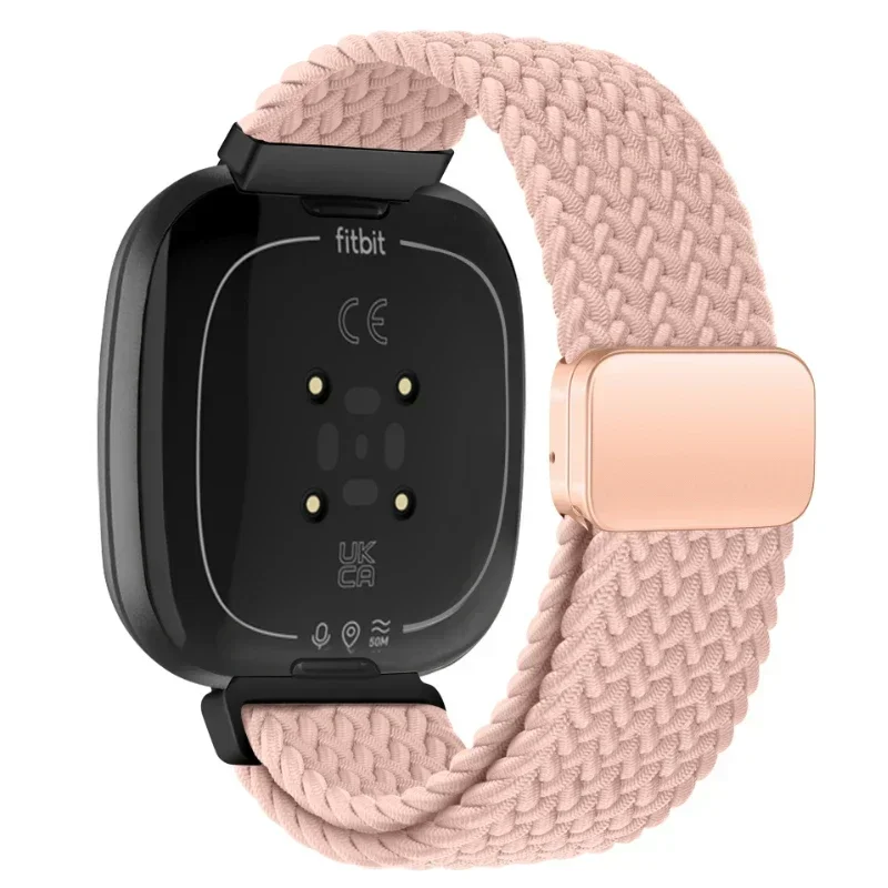 Нейлоновый плетеный ремешок для Fitbit Versa 4/3, регулируемый металлический браслет с магнитной кнопкой, браслет для Fitbit Sense 2, аксессуары для ремешков
