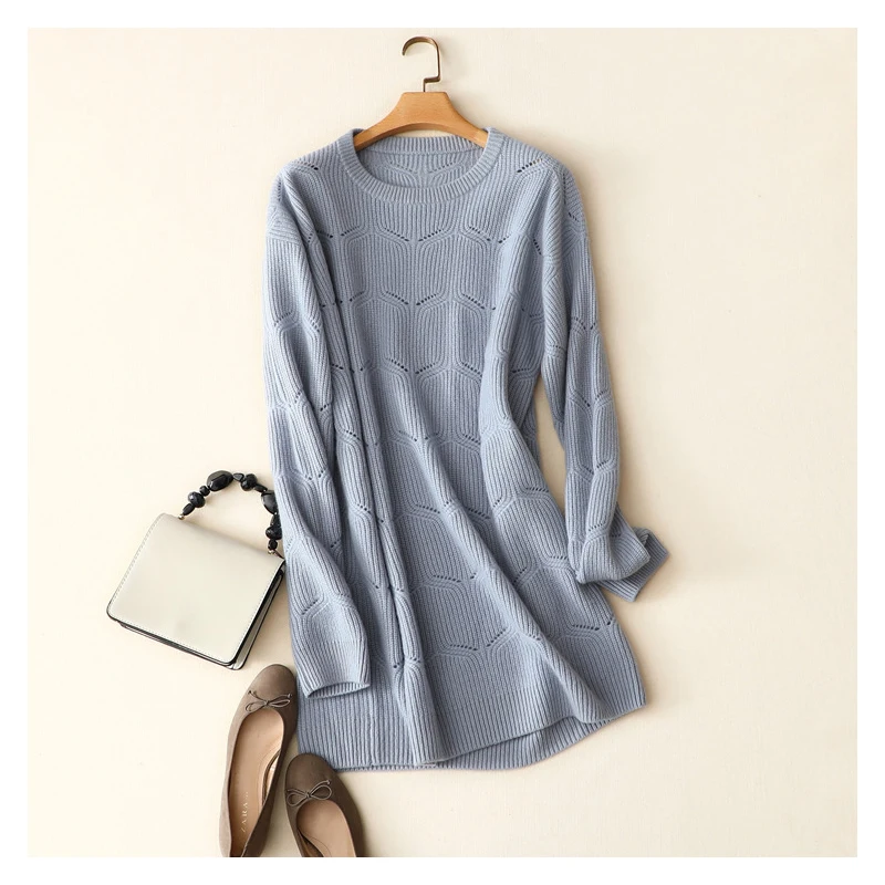 winter thick luxury 100% cashmere knitted dresses