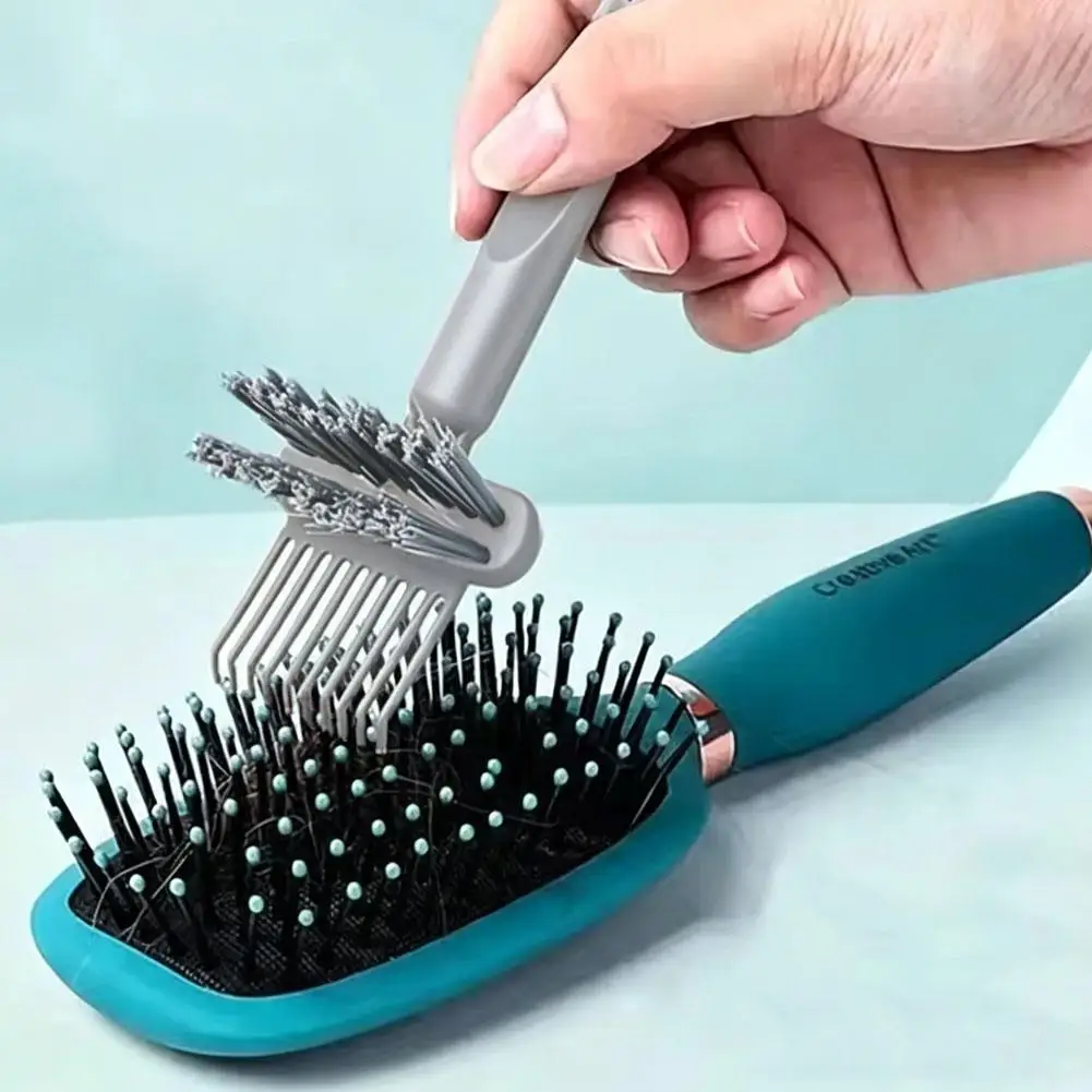 2 In 1 Comb Cleaning Brush Embedded Tool Mini Hair Dirt Remover For Removing Hair Dust Hairbrush Cleaner Comb