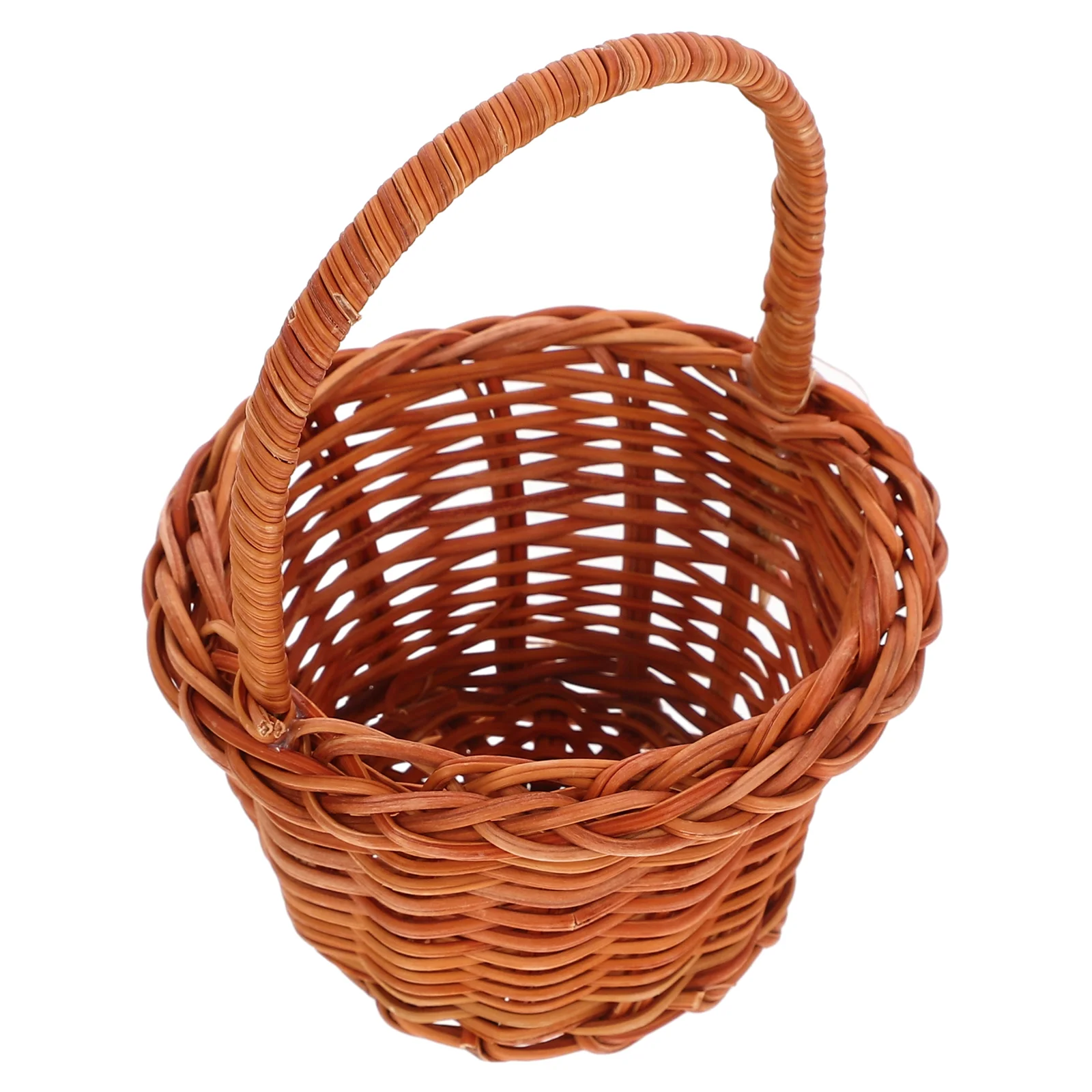 8 X5cm Childs Mango Woven Mini Basket with Lid Creative Desktop Wooden Storage Baskets