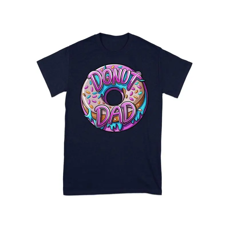 Divertida camiseta Donut Dad rociaba arte colorido Día del Padre Foodie ropa casual
