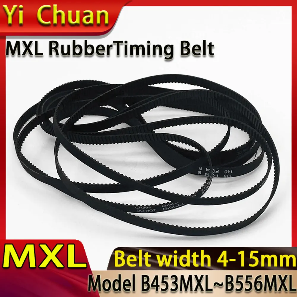 

3D Printer Conveyor Belt Width3/4/6/10/12/15mm MXL Type B453MXL~556MXLBlack Rubber Trapezoidal Toothed Synchronous Belt MXL