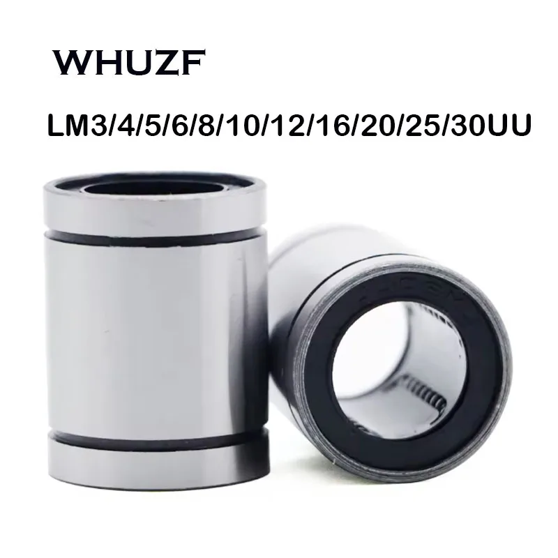 4 Uds LM8UU LM12UU LM10UU LM16UU LM6UU LM12UU LM20UU casquillo lineal 8mm rodamientos lineales CNC para varillas riel piezas de eje lineal