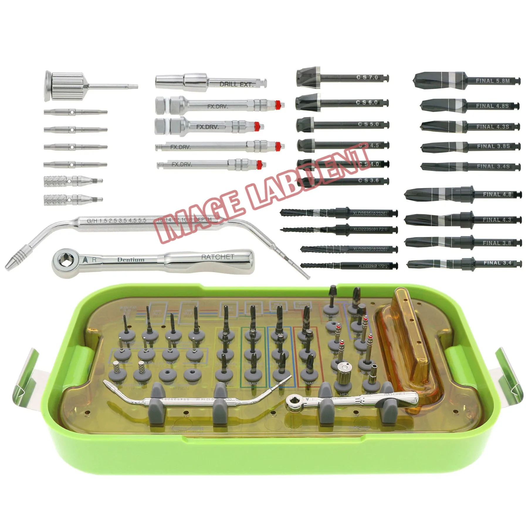 Dentium Implant Surgery Kit Dental Dentium UXIF SuperLine & Implantium Surgery Instrument Tools Kit DASK Kit/Prosthetic Kit