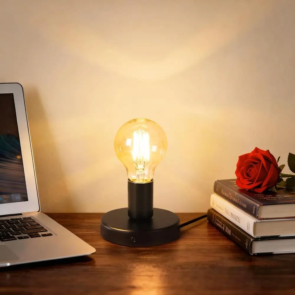 Simple E27/E26 Screw Desktop Lamp Base US Plug with Switch Lamp Socket Universal Hanging Lamp Home Lighting