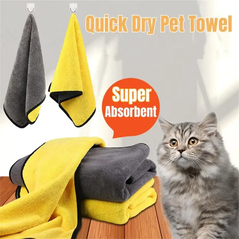 NewPet Towel Quick Dry Dog Towel Bath Robe Soft Fiber Absorbent Cat Bath Towel Convenient Pet Cleaning Washcloth Pet Accessories