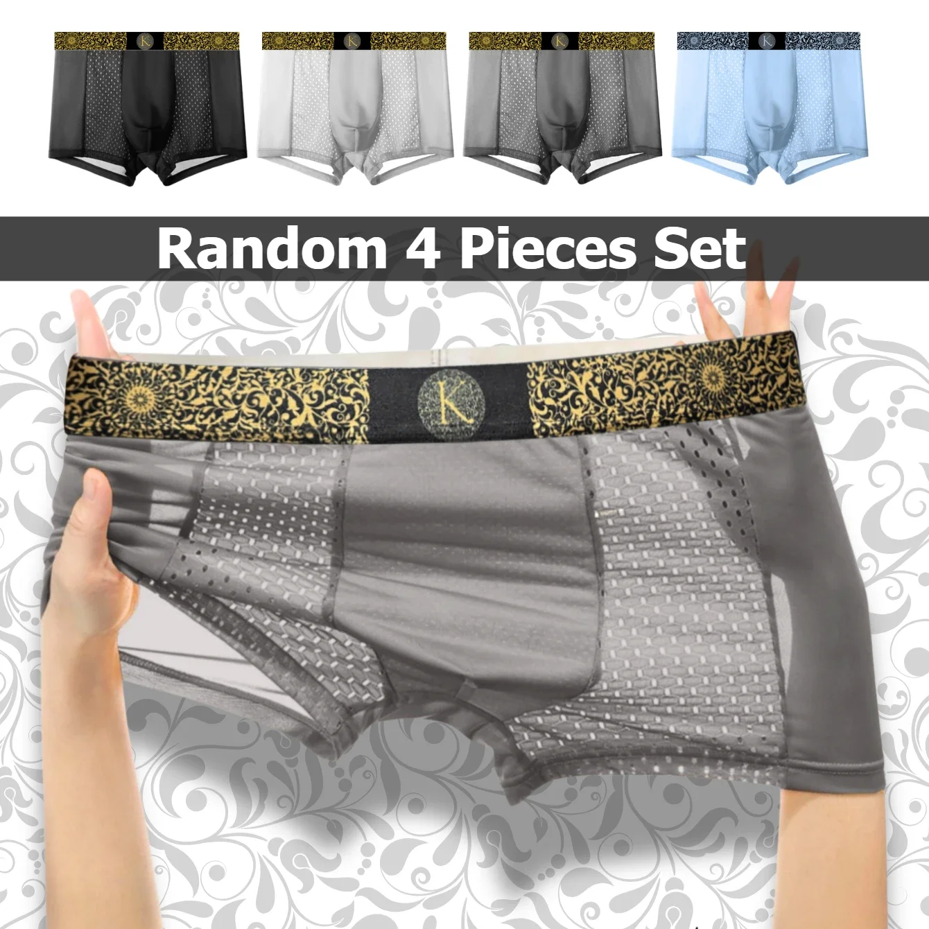 4pcs Men Underwear Boxers Pack Boxer Hombre Mens Traning Sexy Underpants Teenagers Boys Boxershorts Men Sports Comfy Men Boxers