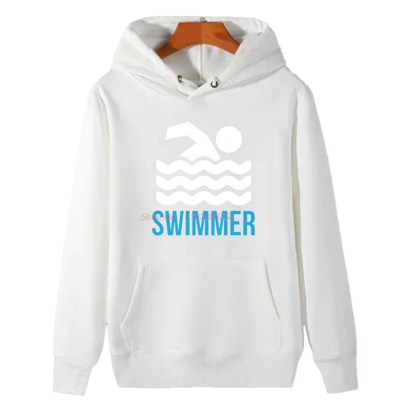 Swimming Symbol Swimmer Fashion Graphic Hooded Sweatshirts Winter Thick Sweater Hoodie Suitable For All Ages Men's Clothing