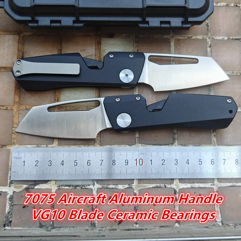 JUFULE-cuchillo plegable con imán interior de aluminio, herramienta EDC de bolsillo, rodamientos de cerámica, VG10, estilo de hoja de invierno, nuevo