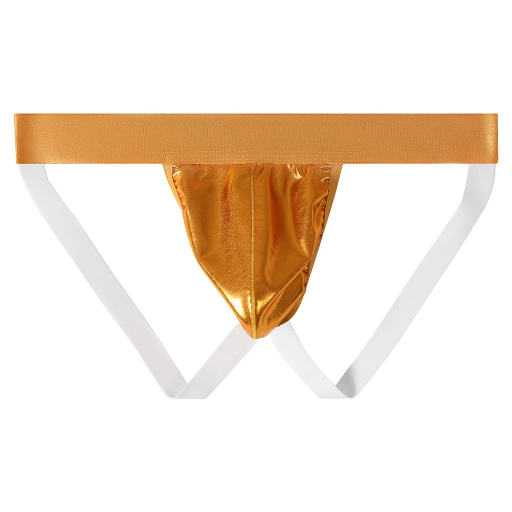 Men Shiny Elastic Strap T-Back Thong G-String Low Waist Breathable Underwear For Club Party Dance Wear Sexy Lingerie Panties