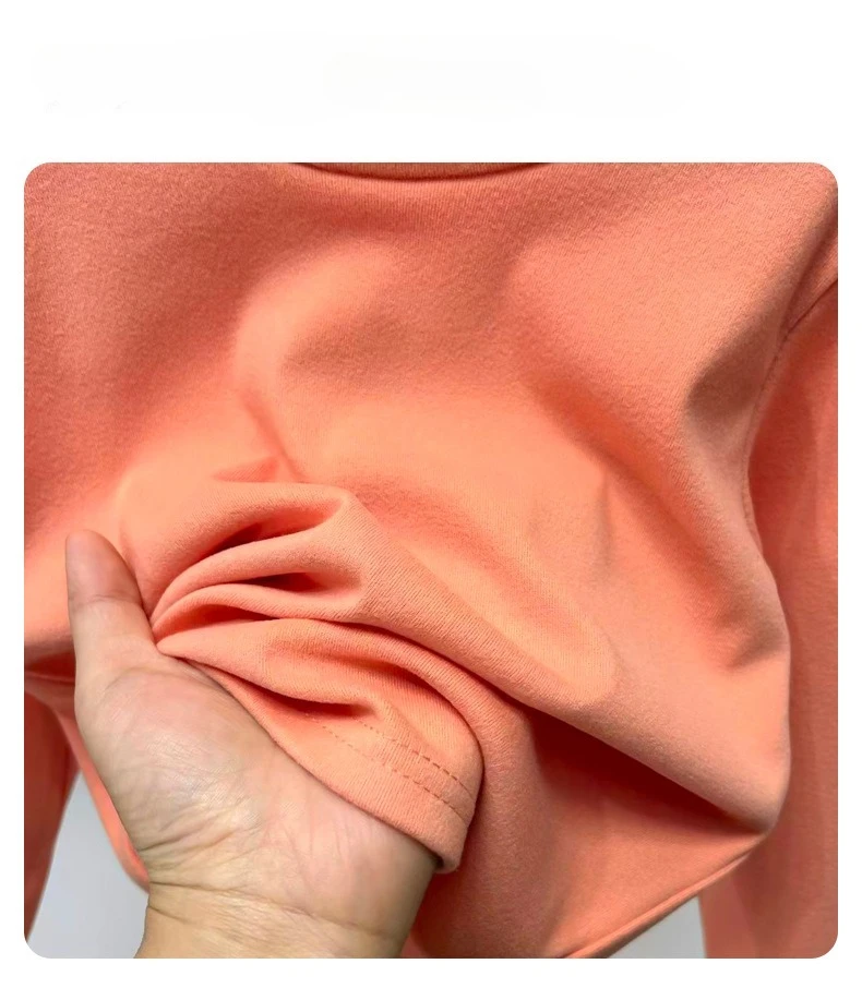Winter Baby Warme Top Jungen Mädchen Samt Innen Einfarbig Unten kinder Halb Hohe Kragen Langarm T-shirt Kinder Kleidung – Detail 2