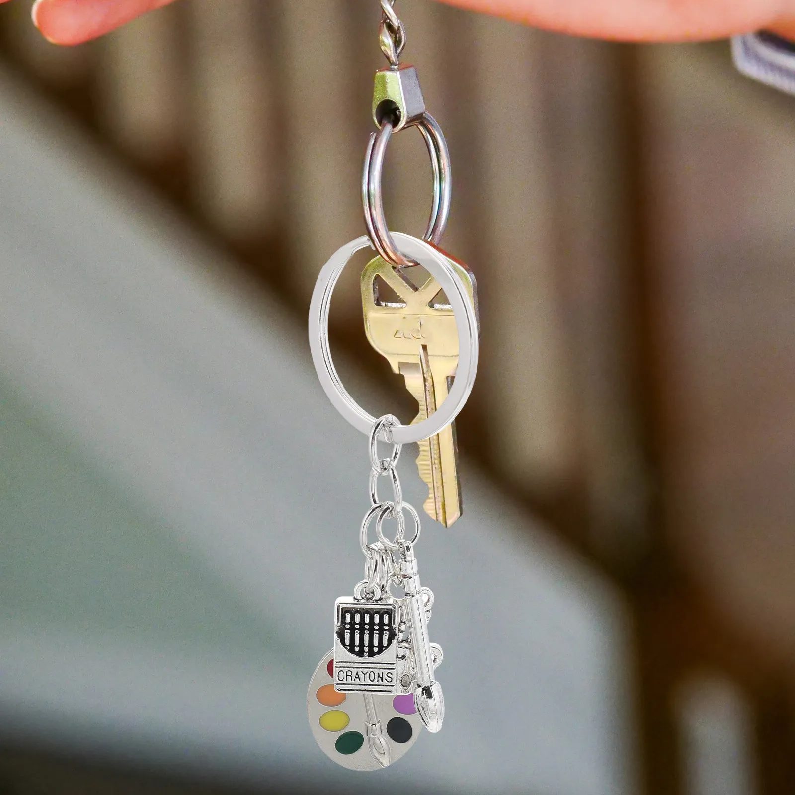 Keychain Painting Brush Art Enthusiast Jewelry Accessory Lightweight Portable Present for Art