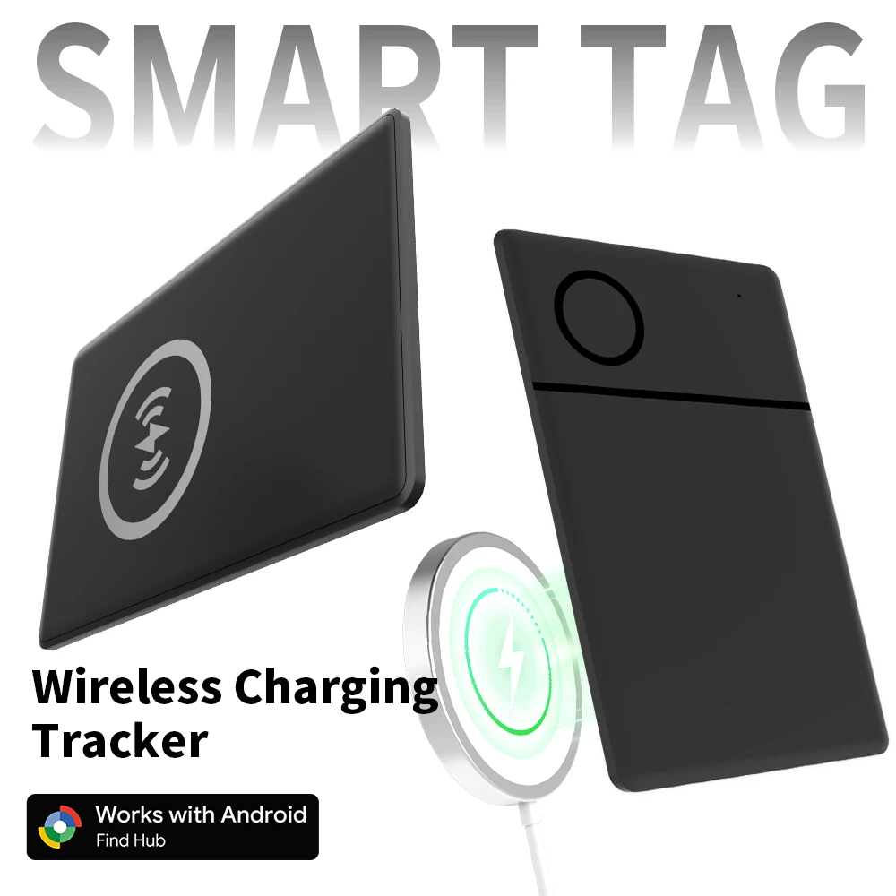 Android Smart Tracker, kabellos, wiederaufladbar, schlankes Kartenetikett, Brieftasche, Anti-Verlust-Debitkarten-Finder, Sound, schneller Ortungsgerät über Google App