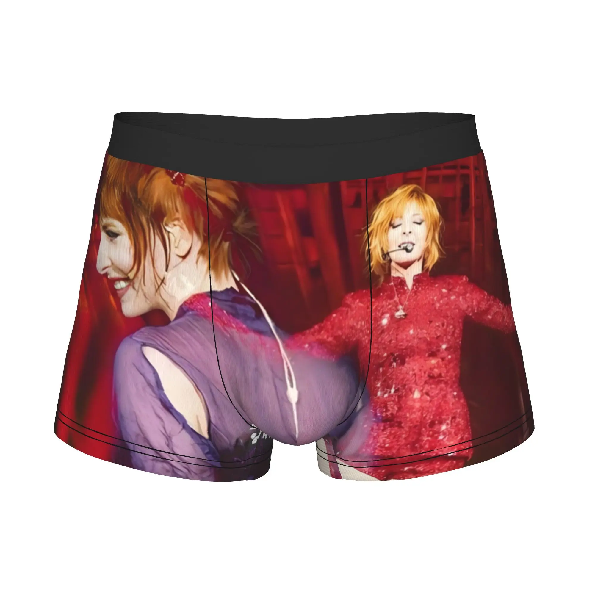 Singer Mylene Farmer Graphic  Boxers Shorts Men Pop Rock Briefs Underwear Fashion Underpants