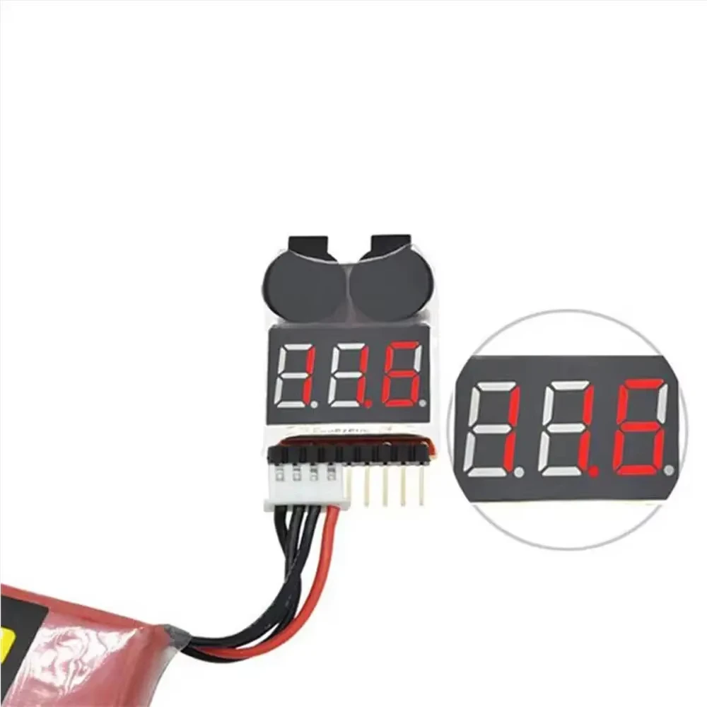 Probador de voltaje de batería Lipo BX100 1-8S/alarma de zumbador de bajo voltaje/comprobador de voltaje de batería con altavoces duales para batería Lipo Rc