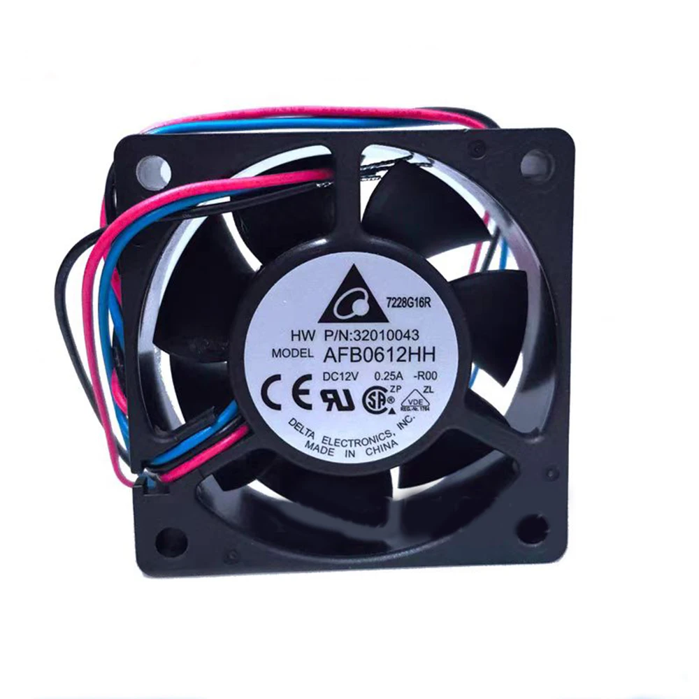 For Delta AFB0612HH 6025 6CM 12V 0.25A Durable Double Ball Cooling Fan