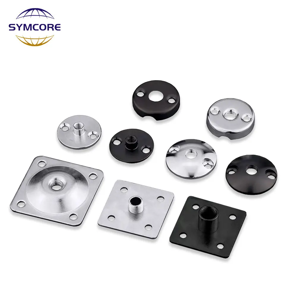 M10 M8 M6 Iron Plate Galvanized Base Cabinet Lamp Fixing Plate With Screw Mouth Hanging Plate Bracket Bottom Bracket