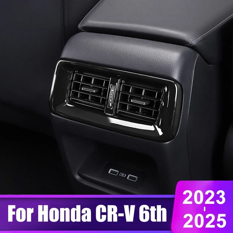 

For Honda CRV 2023 2024 2025 CR-V 6th Gen Hybrid Car Rear Air Conditioning Vent Outlet Protective Trim Cover Accessories