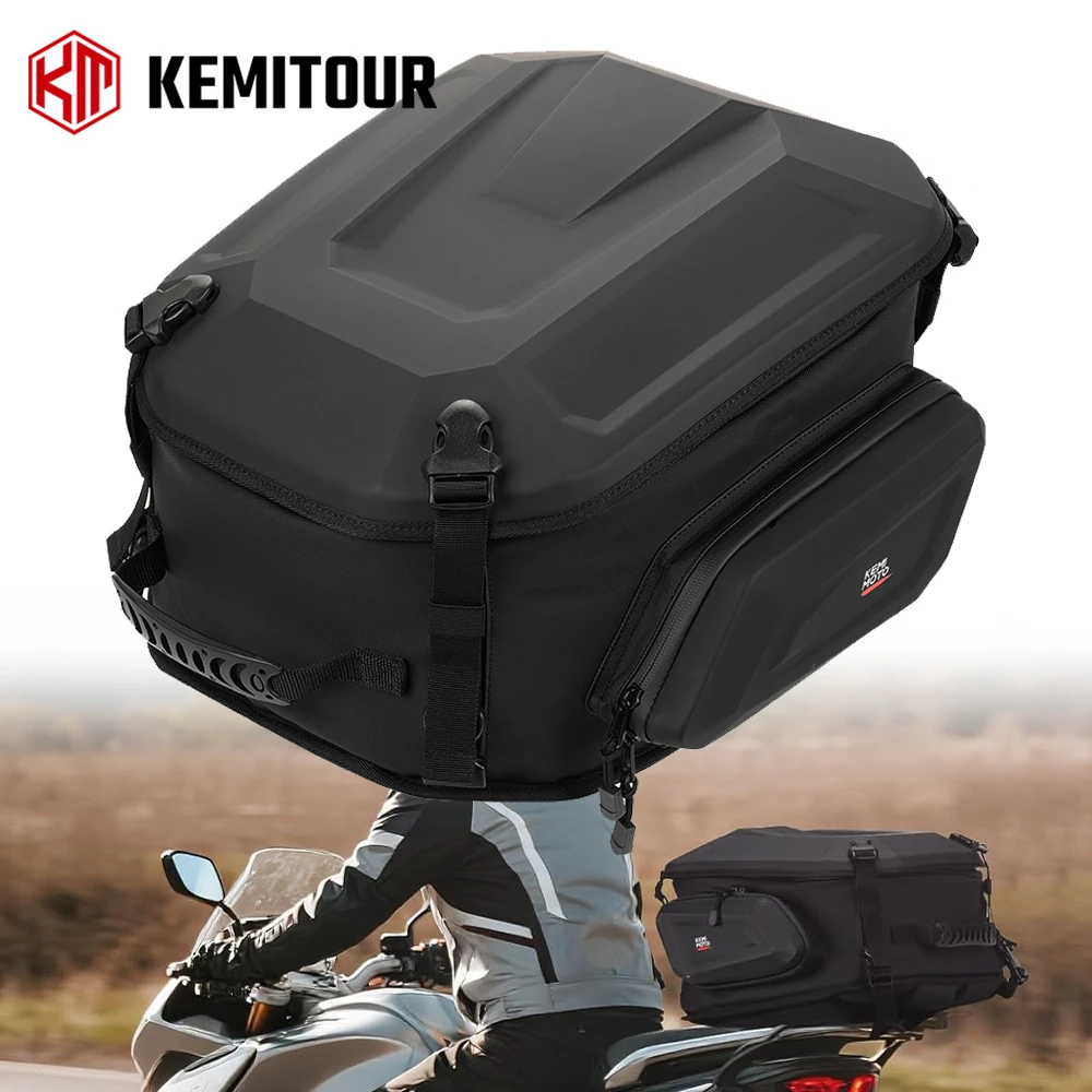 

Motorcycle Tail Bags EVA Expandable Back Seat Bags Travel Luggage Storage Bag Backpack for Street Bike Touring Sport Motorbike