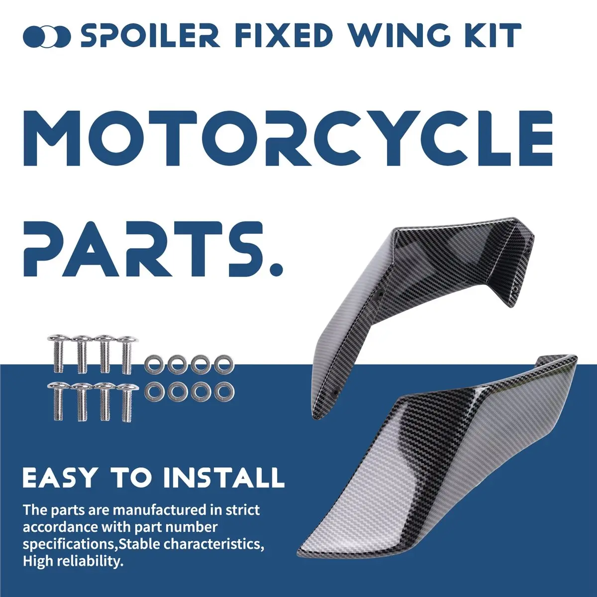 [Saleout]Motorcycle Winglet Aerodynamic Wing Kit Spoiler Fixed Wing for RSV4 2009 2010 2012 2013 2014-2021 Gloss