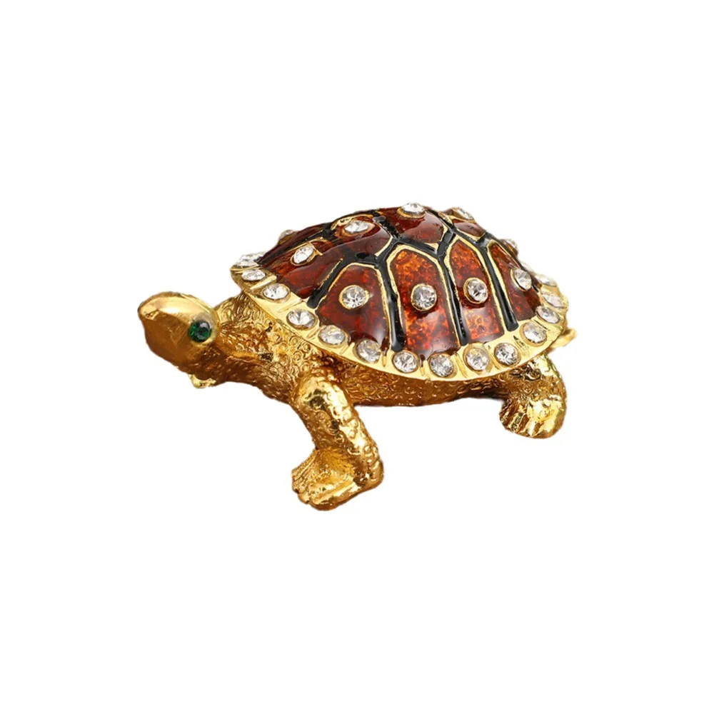 

Multifunctional Retro Turtle Jewelry Box Decorative Zinc Alloy Vintage Storage Case Elegant Metal Turtle Ornament for Rings
