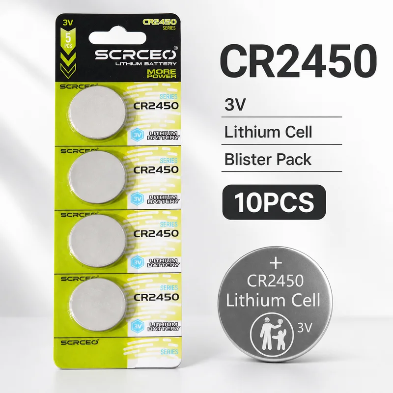 Lithium Coin Cell Battery CR2450 3V 2-10PCS Replacement Button Cells, DL2450 BR2450 ECR2450 LM2450 For Watch Car Key Fob Toys